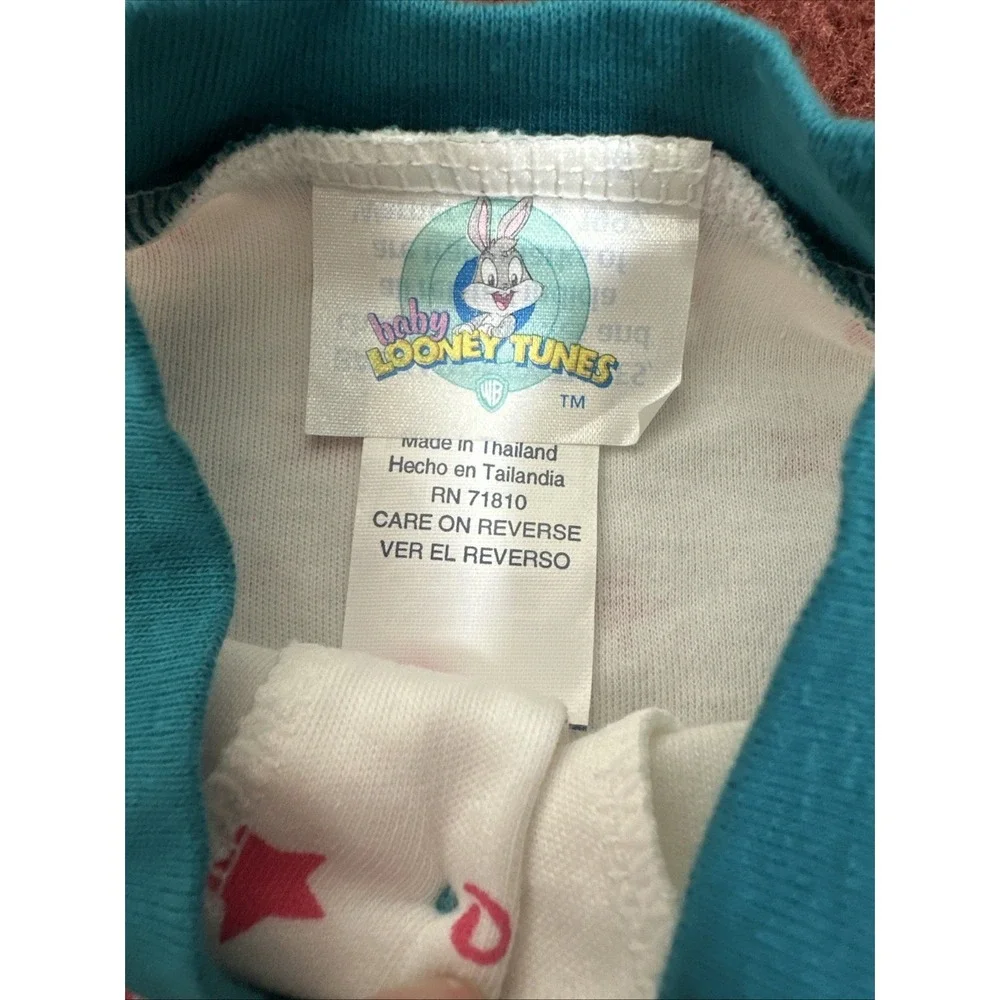 Vintage RARE 90s Baby Looney Tunes Romper Embroidered Baby Size 6 Months NEW NWT